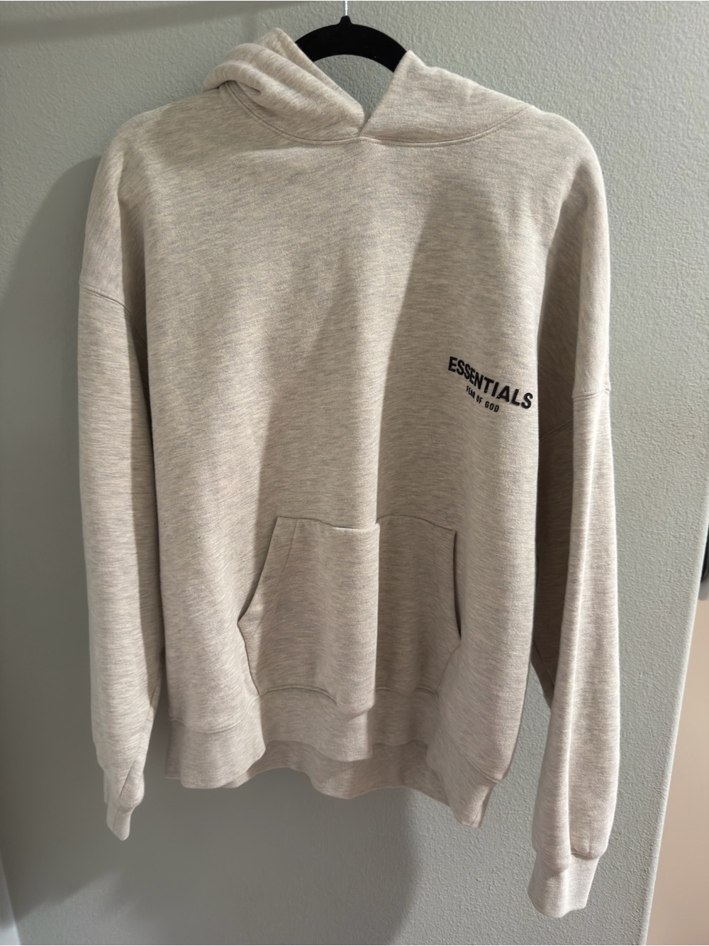 Essentials Natural Beige Hoodie with Black Inner Lining